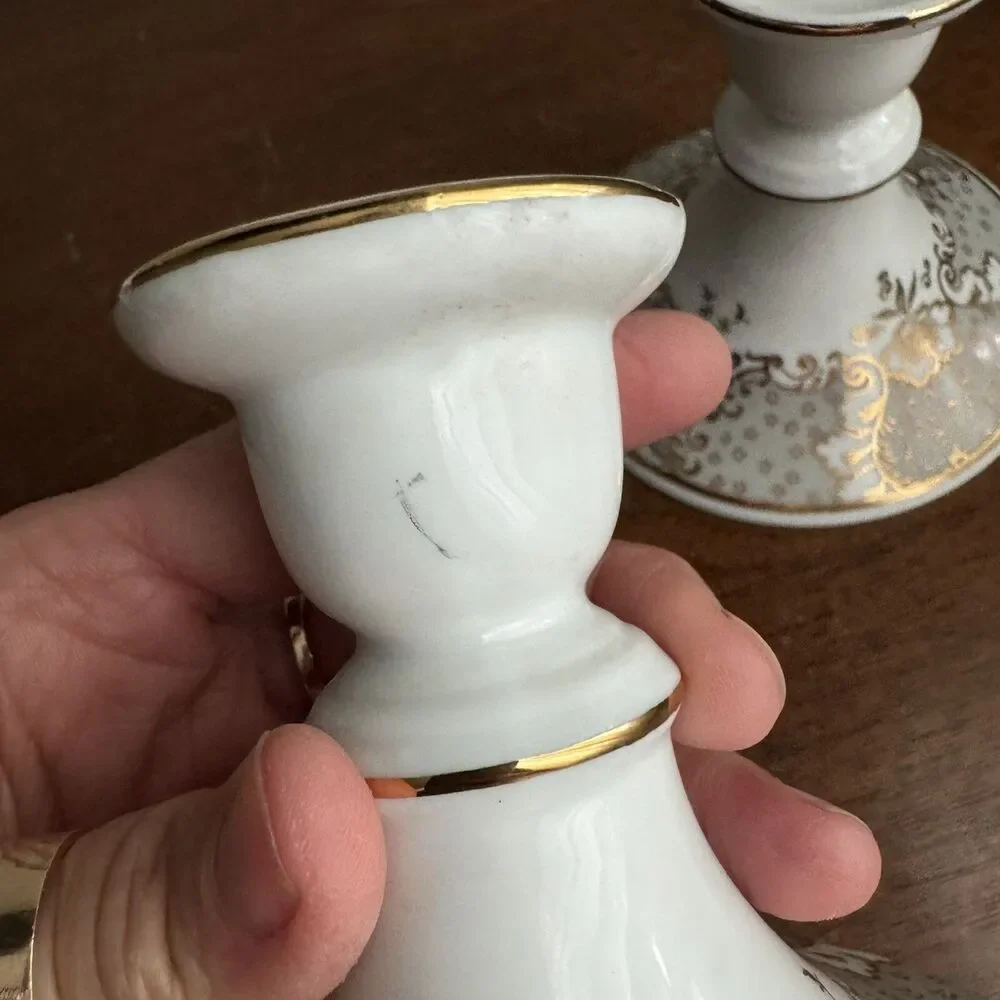 Versailles D’OR Ceramic Candlestick Holders Lot of 2 Georges Briard